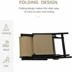 Outsunny Set Of 2 Outdoor Sun Recliner Loungers With Adjustable Footrest, Beige -Outsunny store 48445944 4