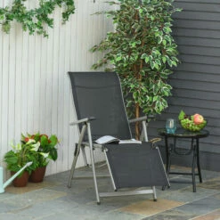 Outsunny Outdoor Sun Recliner Loungers W/ Adjustable Footrest For Patio Garden -Outsunny store 48445971 3