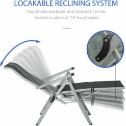 Outsunny Outdoor Sun Recliner Loungers W/ Adjustable Footrest For Patio Garden -Outsunny store 48445971 5