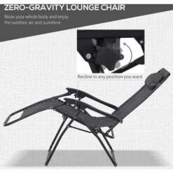 Outsunny 3PC Zero Gravity Chairs Sun Lounger Table Set W/ Cup Holders Light Grey 5 Outsunny 3PC Zero Gravity Chairs Sun Lounger Table Set W/ Cup Holders Light Grey -Outsunny store 48445990 4
