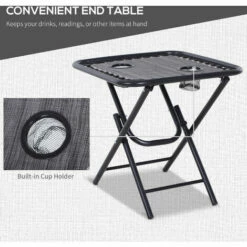 Outsunny 3PC Zero Gravity Chairs Sun Lounger Table Set W/ Cup Holders Light Grey 6 Outsunny 3PC Zero Gravity Chairs Sun Lounger Table Set W/ Cup Holders Light Grey -Outsunny store 48445990 5