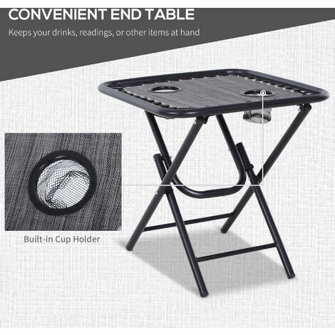 Outsunny 3PC Zero Gravity Chairs Sun Lounger Table Set W/ Cup Holders Light Grey Outsunny 3PC Zero Gravity Chairs Sun Lounger Table Set W/ Cup Holders Light Grey -Outsunny store 48445990 5