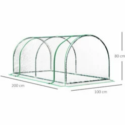 Outsunny Tunnel Greenhouse Grow House Steel Frame PE Transparent 200x100x80 Cm -Outsunny store 48446015 2