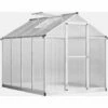 Outsunny 8x6ft Aluminium Greenhouse With/ Door Window Galvanized Base PC Panel 1 Outsunny 8x6ft Aluminium Greenhouse With/ Door Window Galvanized Base PC Panel -Outsunny store 48446094 1