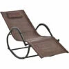 Outsunny Zero Gravity Rocking Lounge Chair Pillow Garden Outdoor Furniture Brown -Outsunny store 48446229 1