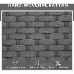 Outsunny 3 PCS Outdoor Rattan Lounger Table Sectional Conversation Furniture Set -Outsunny store 48446242 4