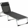 Outsunny Folding Outdoor Reclining Sun Lounger Chair Aluminium Frame Black -Outsunny store 48776925 1