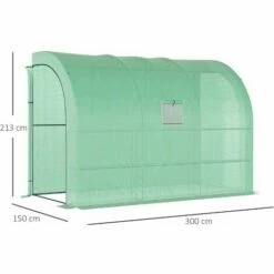 Outsunny Walk-In Tunnel Wall Greenhouse With Windows And Doors, 2 Tiers -Outsunny store 48924580 2