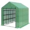 Outsunny Walk In Garden Greenhouse With Shelves Polytunnel Steeple Grow House New -Outsunny store 48924589 1