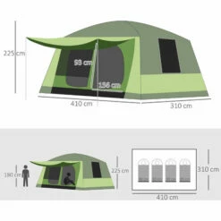 Outsunny Two Room Dome Tent Camping Shelter W/ Porch And Portable Carry Bag -Outsunny store 48924607 2
