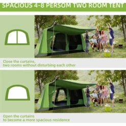 Outsunny Two Room Dome Tent Camping Shelter W/ Porch And Portable Carry Bag -Outsunny store 48924607 4