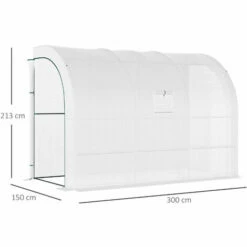 Alternative view of Outsunny 300 X 150 X 213 Plant Greenhouse Garden Nursery W/ Cover Window, White