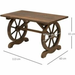 Outsunny Outsuny Outdoor Coffee Table Dining Table Patio Display Desk Natural Fir Wood -Outsunny store 48924621 2