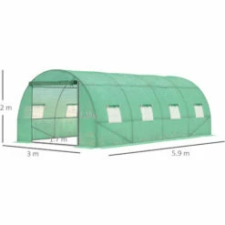 Outsunny 6 X 3M Polytunnel Walk-in Garden Greenhouse With Zip Door And Windows -Outsunny store 49188136 2