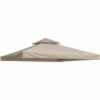 Outsunny 3(m) 2 Tier Garden Gazebo Top Cover Replacement Canopy Roof Deep Beige -Outsunny store 49281293 1