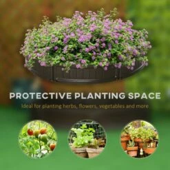 Outsunny Round Outdoor DIY Raised Garden Bed For Veggies Planter Cultivation -Outsunny store 49464829 4