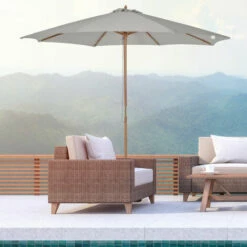 Outsunny 3m Fir Wooden Garden Parasol Sun Shade Outdoor Umbrella Canopy Grey 4 Outsunny 3m Fir Wooden Garden Parasol Sun Shade Outdoor Umbrella Canopy Grey -Outsunny store 49910805 3