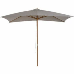 Outsunny 2 X 3(m) Wood Garden Parasol Sun Shade Patio Umbrella Canopy Light Grey