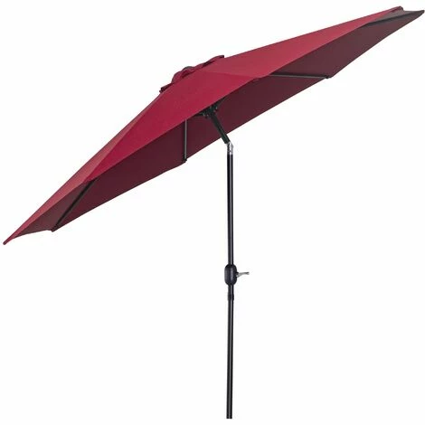 Outsunny 3(m) Patio Umbrella Outdoor Sunshade Canopy w/ Tilt & Crank Wine Red Outsunny 3(m) Patio Umbrella Outdoor Sunshade Canopy W/ Tilt & Crank Wine Red -Outsunny store 49973487 1