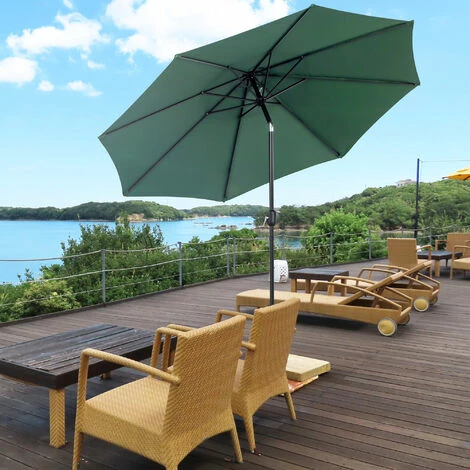 Outsunny 3(m) Patio Umbrella Outdoor Sunshade Canopy W/ Tilt & Crank Green 5 Outsunny 3(m) Patio Umbrella Outdoor Sunshade Canopy W/ Tilt & Crank Green - Image 3