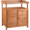 Outsunny 2 In 1 Potting Bench Table W/ Storage Cabinet And Galvanized Table Top 1 Outsunny 2 In 1 Potting Bench Table W/ Storage Cabinet And Galvanized Table Top -Outsunny store 50097705 1
