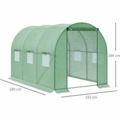 Outsunny Polytunnel Walk-in Garden Greenhouse With Zip Door And Windows 3 X 2M -Outsunny store 50241358 2