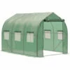Outsunny 3 X 2 M Walk In Polytunnel Greenhouse Galvanised Steel W/ Zipped Door