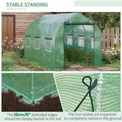 Outsunny 3 X 2 M Walk In Polytunnel Greenhouse Galvanised Steel W/ Zipped Door 6 Outsunny 3 X 2 M Walk In Polytunnel Greenhouse Galvanised Steel W/ Zipped Door -Outsunny store 50241432 5