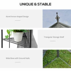 Outsunny 3 X 3(m) Garden Gazebo Double Top Gazebo Canopy W/ Curtains Grey -Outsunny store 50446974 4