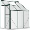 Outsunny Walk-In Garden Greenhouse Aluminum Frame Polycarbonate 6 X 4ft