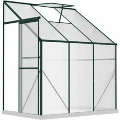 Outsunny Walk-In Garden Greenhouse Aluminum Frame Polycarbonate 6 X 4ft