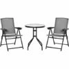 Outsunny Patio Bistro Set Folding Chairs Garden Coffee Table For Balcony Grey 2 Outsunny Patio Bistro Set Folding Chairs Garden Coffee Table For Balcony Grey -Outsunny store 50886408 1