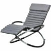 Outsunny Breathable Mesh Rocking Chair Design Orbital Mat Removable Black Grey -Outsunny store 50886409 1