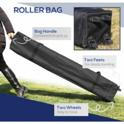 Outsunny Pop Up Gazebo Foldable W/ Wheeled Carry Bag & 4 Weight Bags, Blue -Outsunny store 50886411 4