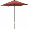 Outsunny 2m Parasol Patio Umbrella, Outdoor Sun Shade With 6 Ribs Wine Red -Outsunny store 50886418 1