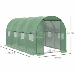Outsunny 4 X 2M Polytunnel Walk-in Garden Greenhouse With Zip Door And Windows -Outsunny store 50886426 2