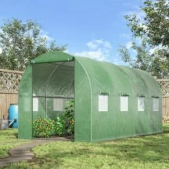 Outsunny 4 X 2M Polytunnel Walk-in Garden Greenhouse With Zip Door And Windows -Outsunny store 50886426 3
