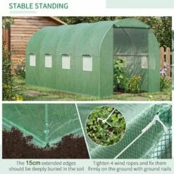 Outsunny 4 X 2M Polytunnel Walk-in Garden Greenhouse With Zip Door And Windows -Outsunny store 50886426 5