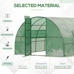 Outsunny 6 X 3M Reinforced Walk-in Polytunnel Garden Greenhouse Steel Frame -Outsunny store 50886428 4