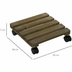 Alternative view of Outsunny 2 Pack Plant Stand With Wheels Flowerpot Holder Indoor & Outdoor Use