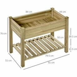 Outsunny Raised Garden Bed W/ Legs And Storage Shelf Elevated Wood Planter Box 3 Outsunny Raised Garden Bed W/ Legs And Storage Shelf Elevated Wood Planter Box -Outsunny store 50886439 2