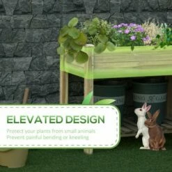 Outsunny Raised Garden Bed W/ Legs And Storage Shelf Elevated Wood Planter Box 5 Outsunny Raised Garden Bed W/ Legs And Storage Shelf Elevated Wood Planter Box -Outsunny store 50886439 4