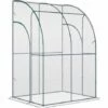 Outsunny 143 X 118 X 212cm Walk-In Lean To Wall Tunnel PVC Greenhouse With Doors 2 Outsunny 143 X 118 X 212cm Walk-In Lean To Wall Tunnel PVC Greenhouse With Doors -Outsunny store 50886444 1