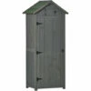 Outsunny Wooden Garden Storage Shed Tool Storage Box, 77 X 54 X 179 Cm, Grey -Outsunny store 50886447 1