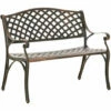 Outsunny Cast Aluminium Garden Bench 2 Seater Antique Park Loveseat, Bronze -Outsunny store 50886451 1