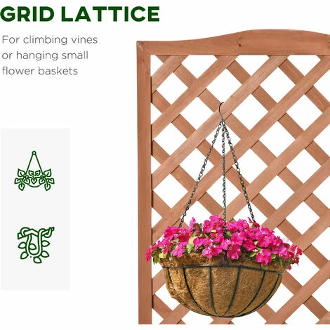 Outsunny Garden Wooden Planter Box with Trellis Flower Raised Bed, 76x36x170cm Outsunny Garden Wooden Planter Box With Trellis Flower Raised Bed, 76x36x170cm -Outsunny store 50886458 5