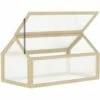 Outsunny Wooden Cold Frame Greenhouse Garden Polycarbonate Grow House, Natural -Outsunny store 50886460 1
