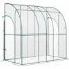 Outsunny 214 X 118 X 212cm Walk-In Lean To Wall Tunnel PVC Greenhouse With Doors 2 Outsunny 214 X 118 X 212cm Walk-In Lean To Wall Tunnel PVC Greenhouse With Doors -Outsunny store 50886464 1