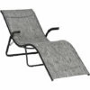 Outsunny Folding Lounge Chair, Outdoor Chaise Lounge For Beach, Poolside, Grey -Outsunny store 50886468 1