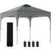 Outsunny Pop Up Gazebo Foldable W/ Wheeled Carry Bag & 4 Weight Bags, Grey -Outsunny store 50886470 1